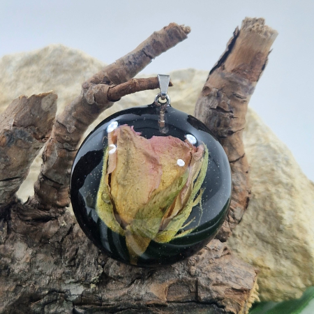 Törperózsa 3D ezüst medál