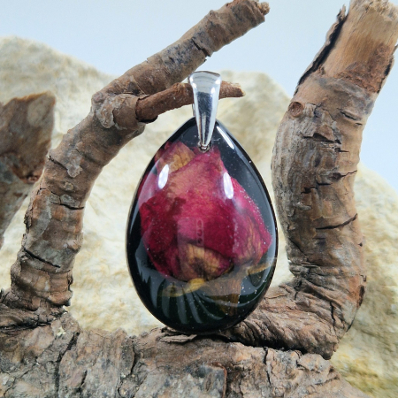 Törperózsa 3D ezüst medál