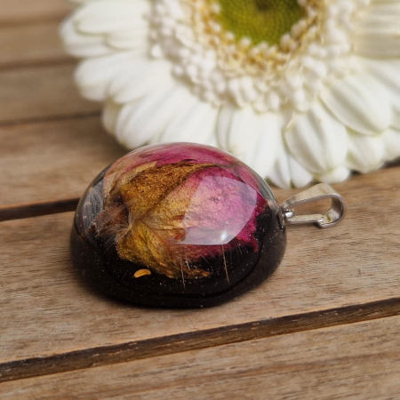 Törperózsa és pitypang 3D ezüst medál [2]