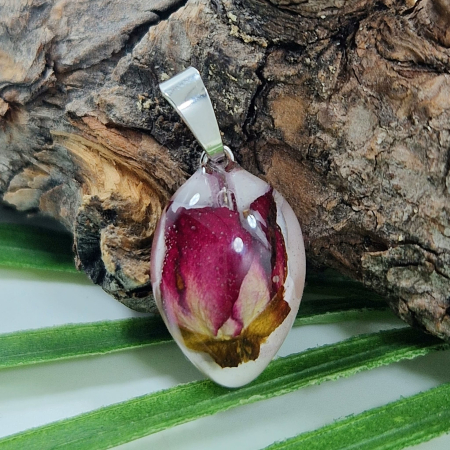 Törperózsa 3D ezüst medál