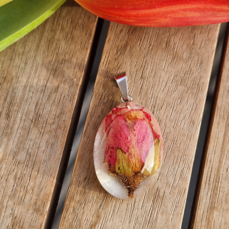 Törperózsa 3D ezüst medál [2]