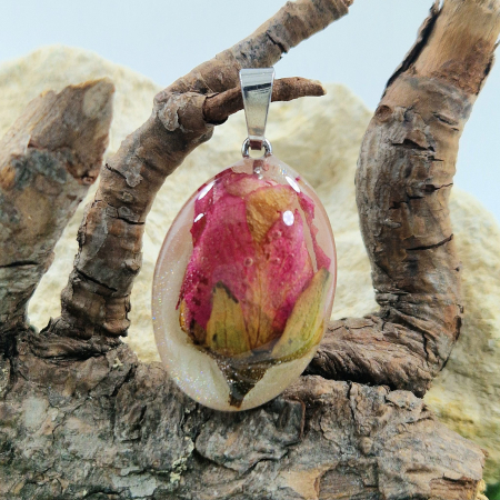 Törperózsa 3D ezüst medál