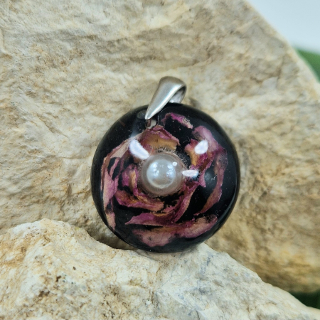 Nyaklánc / Medál - Törperózsa 3D ezüst medál