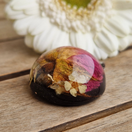 Törperózsa és bodzavirág 3D ezüst medál [2]