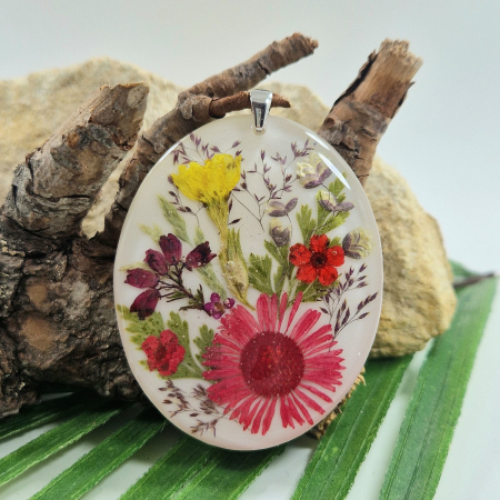 Nyaklánc / Medál - Vadvirágos ezüst medál