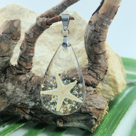 Colier / Pandantiv - Pandantiv din oțel cu comorile mării