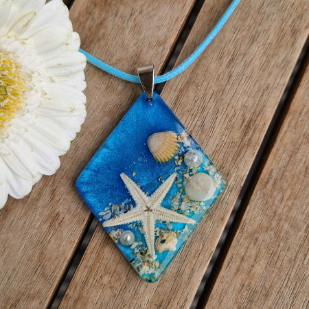 Pandantiv din oțel cu comorile mării + șnur cerat [1]