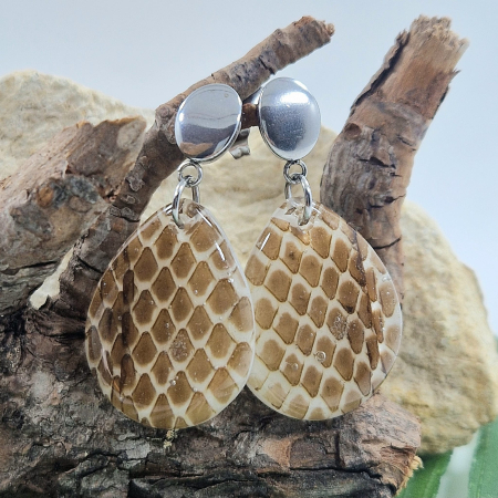 Üzlet - Kigyóbőr acél fülbevaló