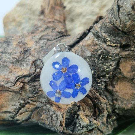 Colier / Pandantiv - Pandantiv oțel cu nu-mă-uita