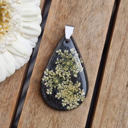 Pandantiv oțel cu flori de morcov [1]