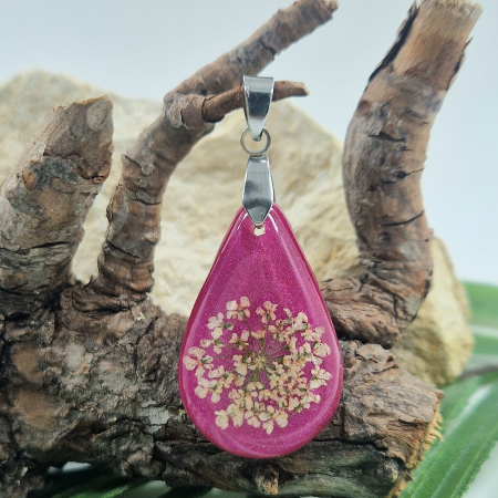 Colier / Pandantiv - Pandantiv oțel cu flori de morcov