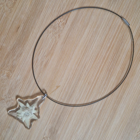 Havasi gyopár acél medál + drót nyaklánc [1]