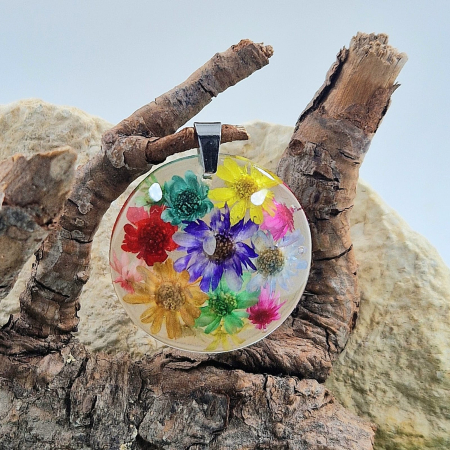 Női - Szalmavirág acél medál