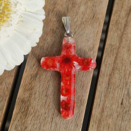 Pandantiv oțel cu flori de pai [1]