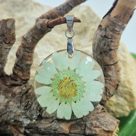 Colier / Pandantiv - Pandantiv oțel cu flori sălbatice