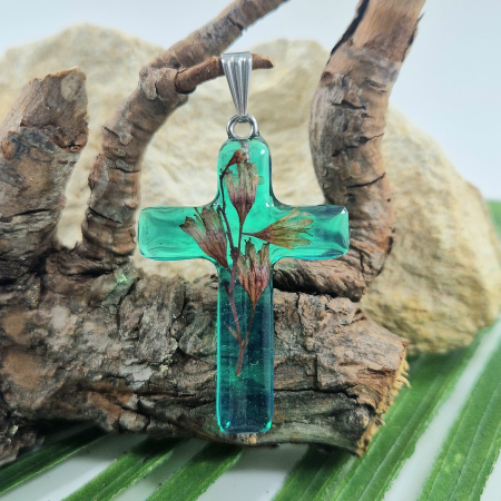 Colier / Pandantiv - Pandantiv oțel cu heuchera