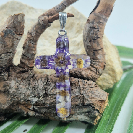 Colier / Pandantiv - Pandantiv oțel cu flori de pai