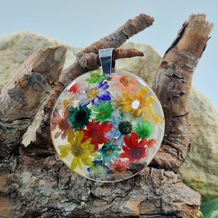 Női - Szalmavirág acél medál