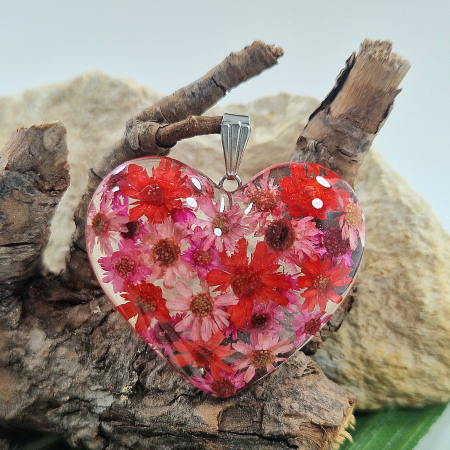 Nyaklánc / Medál - Szalmavirág acél medál