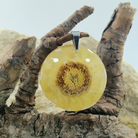 Colier / Pandantiv - Pandantiv oțel cu flori sălbatice