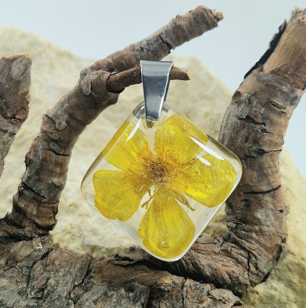 Colier / Pandantiv - Pandantiv oțel cu flori sălbatice