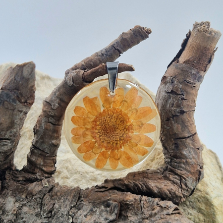 Colier / Pandantiv - Pandantiv oțel cu flori sălbatice