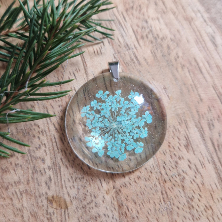 Pandantiv oțel cu flori de morcov [1]