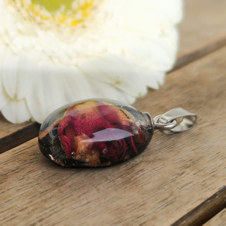 Pandantiv oțel cu mini tradafir 3D [2]