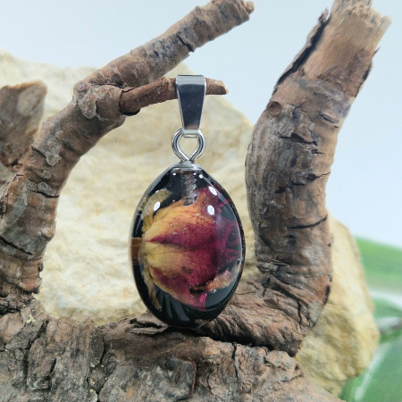 Colier / Pandantiv - Pandantiv oțel cu mini tradafir 3D