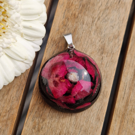 Törperózsa acél medál [2]