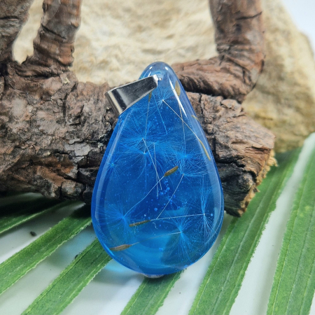 Colier / Pandantiv - Pandantiv oțel cu păpădie