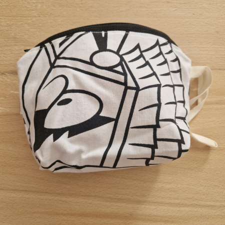 Săculeț pentru ronțăieli - Sac pentru ronțăieli cu fermoar - alb-negru