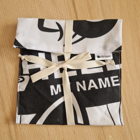 Săculeț pentru ronțăieli cu șnur - Sac pentru ronțăieli cu șnur - alb, negru