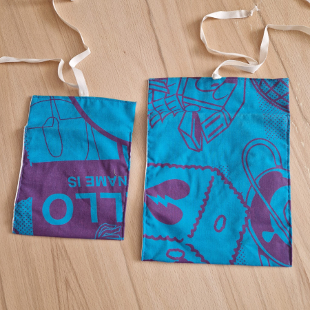 Sac pentru ronțăieli cu șnur - mov, albastru [1]