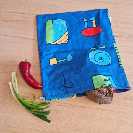 Săculeț de depozitare pentru pâine - albastru