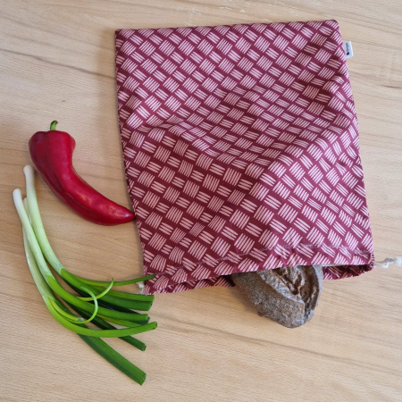 Săculeț de depozitare pentru pâine - bordo