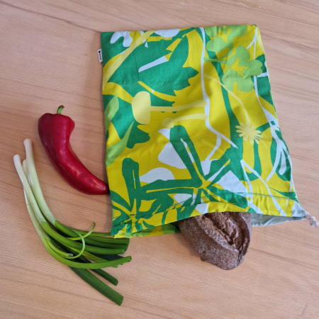 Săculeț de depozitare pentru pâine - verde-galben