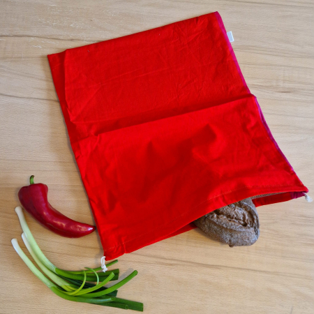 Săculeț de depozitare pentru pâine - rosu