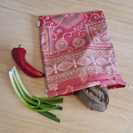 Săculeț de depozitare pentru pâine - rosu