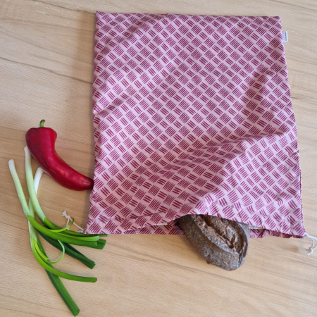 Săculeț de depozitare pentru pâine - roz pal