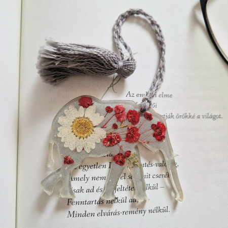 Semn de carte - Semn de carte cu flori sălbatice și margaretă - elefant