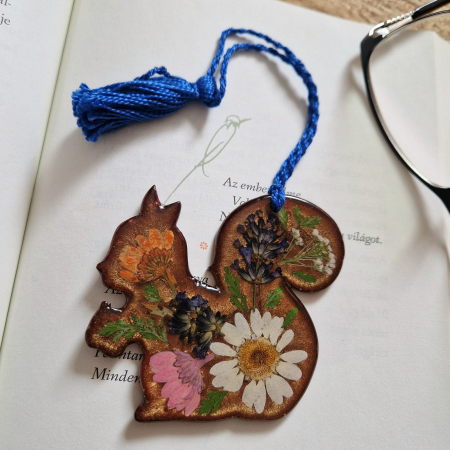 Semn de carte - Semn de carte cu flori sălbatice și margaretă - veverita