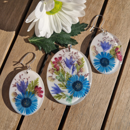 Set bijuterii din argint cu flori sălbatice [1]