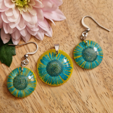 Set bijuterii din oțel cu flori de bănuți [1]