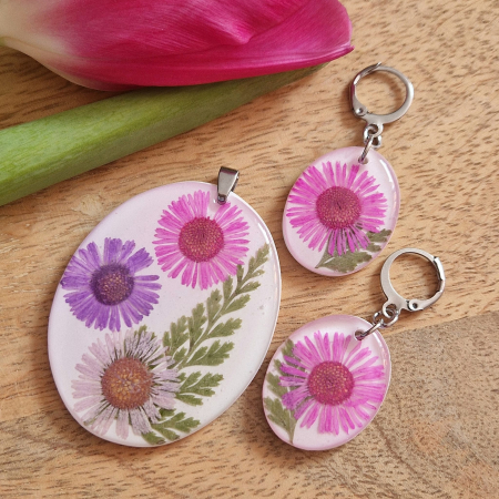 Set bijuterii din oțel cu flori de bănuți [1]