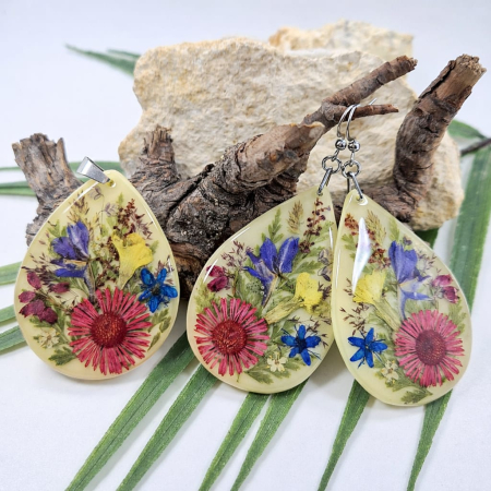 Set bijuterii - Set bijuterii din oțel cu flori sălbatice