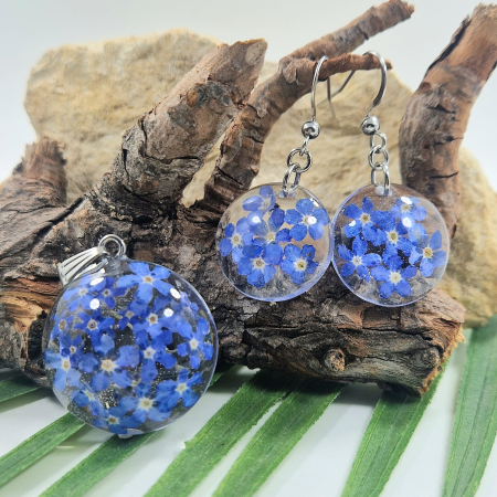 Üzlet - Nefelejcs acél ékszer szett