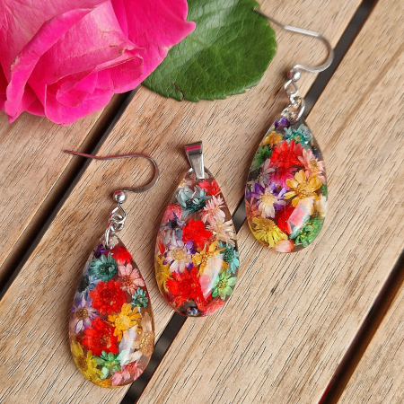 Szalmavirág acél ékszer szett [1]