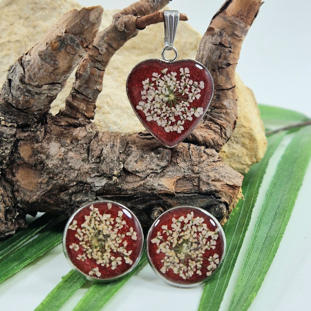 Set bijuterii din oțel cu flori de morcov [1]