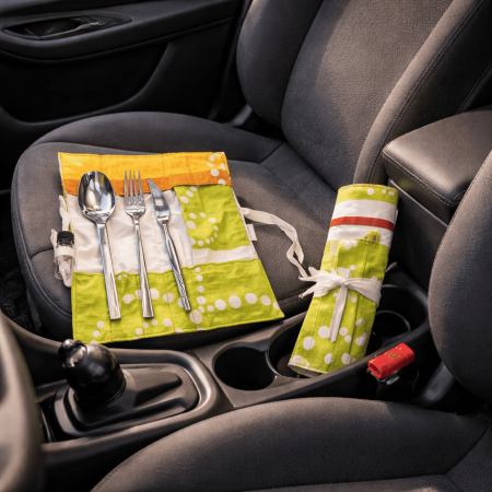 Utazó evőeszköztartó - virágos [6]